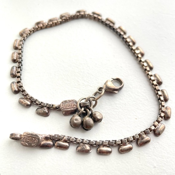 Vintage Jewelry - Vintage Sterling Gupta Anklet Bells Bracelet